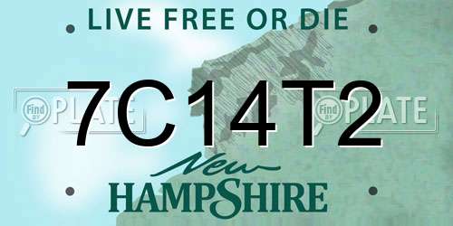 7C14T2 New Hampshire License Plate