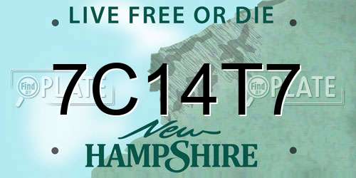 7C14T7 New Hampshire License Plate