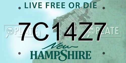 7C14Z7 New Hampshire License Plate