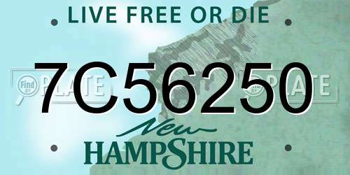 7C56250 New Hampshire License Plate