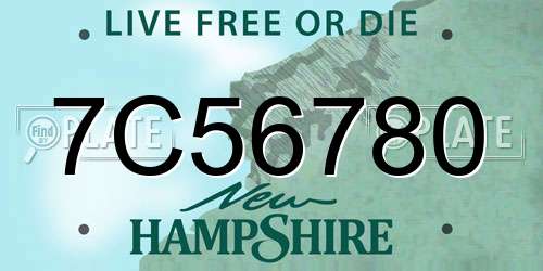 7C56780 New Hampshire License Plate