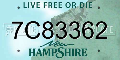 7C83362 New Hampshire License Plate