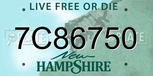 7C86750 New Hampshire License Plate