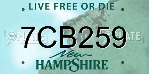7CB259 New Hampshire License Plate