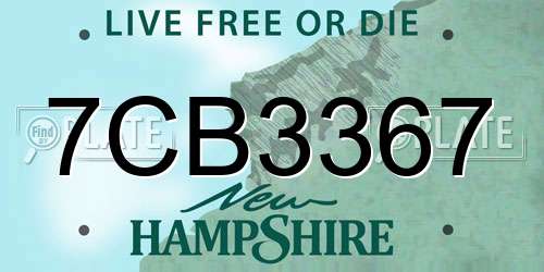 7CB3367 New Hampshire License Plate
