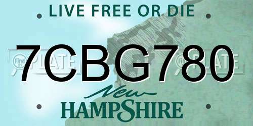 7CBG780 New Hampshire License Plate