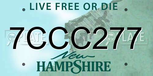 7CCC277 New Hampshire License Plate