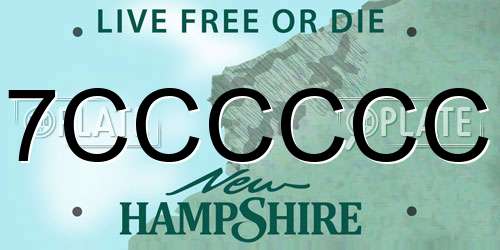 7CCCCCC New Hampshire License Plate