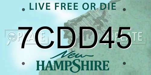 7CDD45 New Hampshire License Plate
