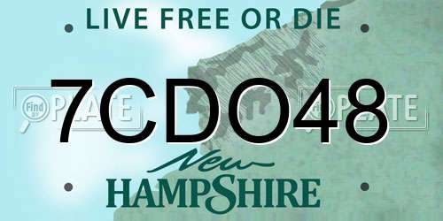 7CDO48 New Hampshire License Plate