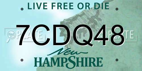 7CDQ48 New Hampshire License Plate