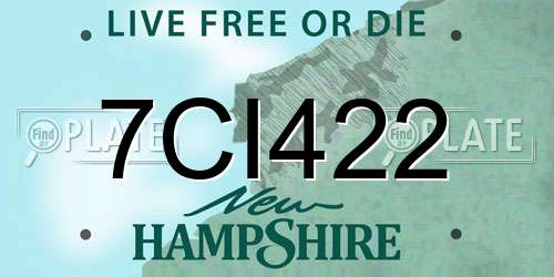 7CI422 New Hampshire License Plate