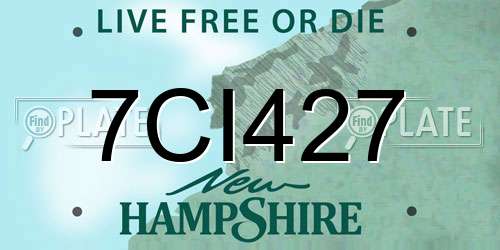 7CI427 New Hampshire License Plate