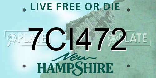 7CI472 New Hampshire License Plate