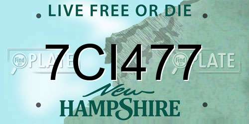 7CI477 New Hampshire License Plate