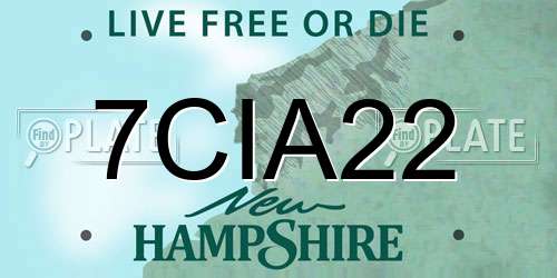7CIA22 New Hampshire License Plate