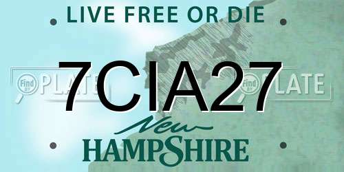 7CIA27 New Hampshire License Plate