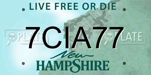 7CIA77 New Hampshire License Plate