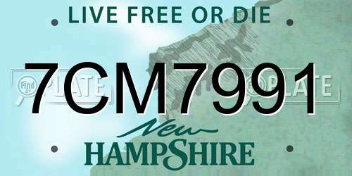 7CM7991 New Hampshire License Plate