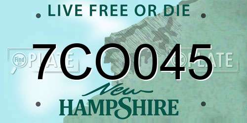 7CO045 New Hampshire License Plate
