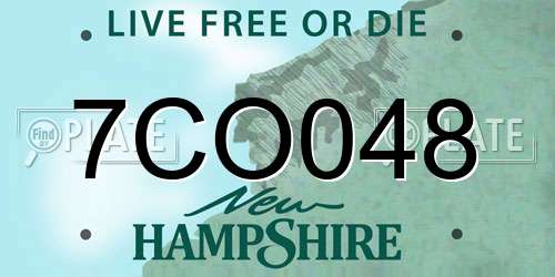7CO048 New Hampshire License Plate
