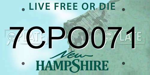 7CPO071 New Hampshire License Plate