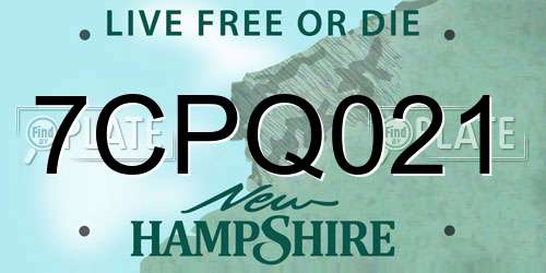 7CPQ021 New Hampshire License Plate