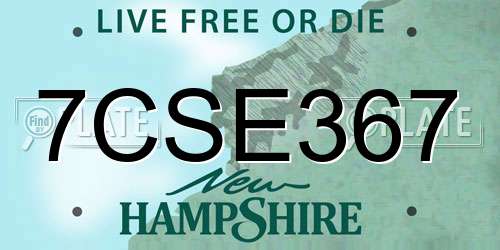 7CSE367 New Hampshire License Plate