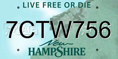 7CTW756 New Hampshire License Plate