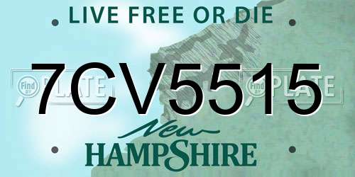 7CV5515 New Hampshire License Plate