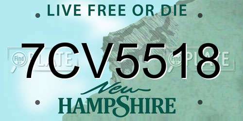 7CV5518 New Hampshire License Plate