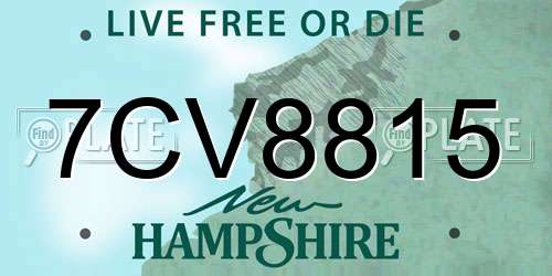 7CV8815 New Hampshire License Plate
