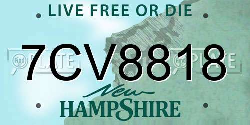7CV8818 New Hampshire License Plate