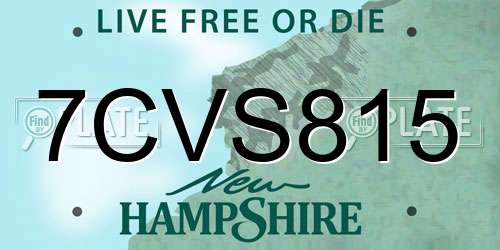 7CVS815 New Hampshire License Plate