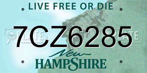 7CZ6285 New Hampshire License Plate