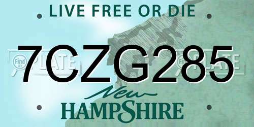 7CZG285 New Hampshire License Plate