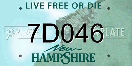 7D046 New Hampshire License Plate