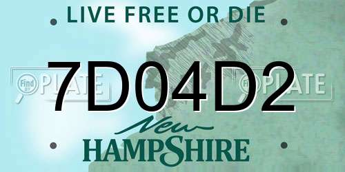7D04D2 New Hampshire License Plate