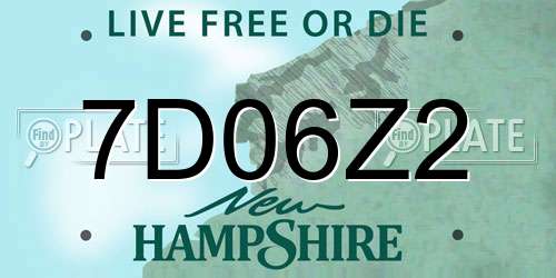 7D06Z2 New Hampshire License Plate