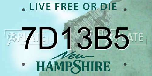 7D13B5 New Hampshire License Plate