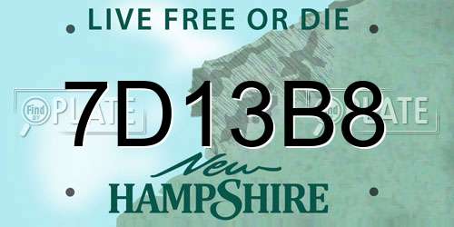 7D13B8 New Hampshire License Plate