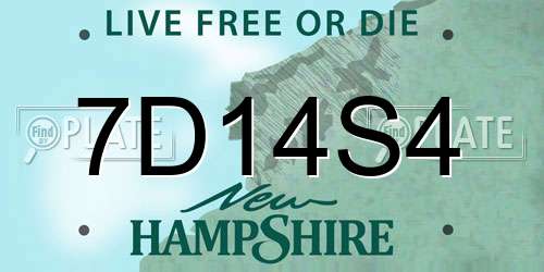 7D14S4 New Hampshire License Plate