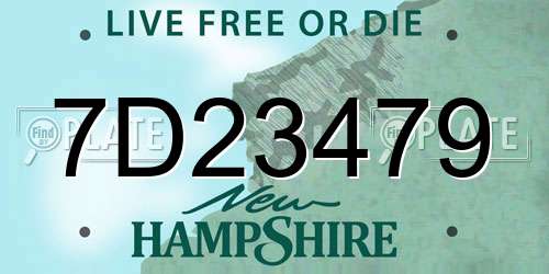 7D23479 New Hampshire License Plate