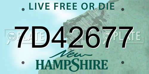 7D42677 New Hampshire License Plate