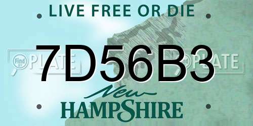 7D56B3 New Hampshire License Plate