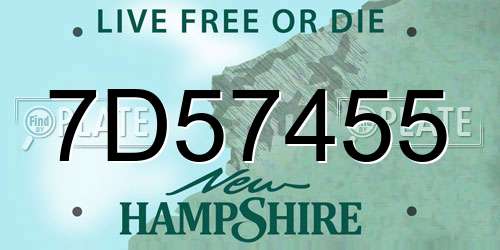 7D57455 New Hampshire License Plate