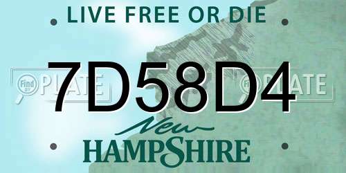 7D58D4 New Hampshire License Plate