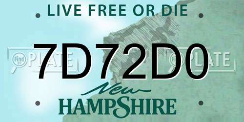 7D72D0 New Hampshire License Plate
