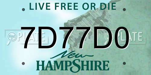7D77D0 New Hampshire License Plate
