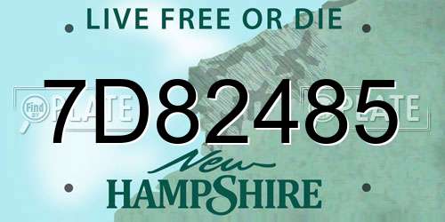 7D82485 New Hampshire License Plate